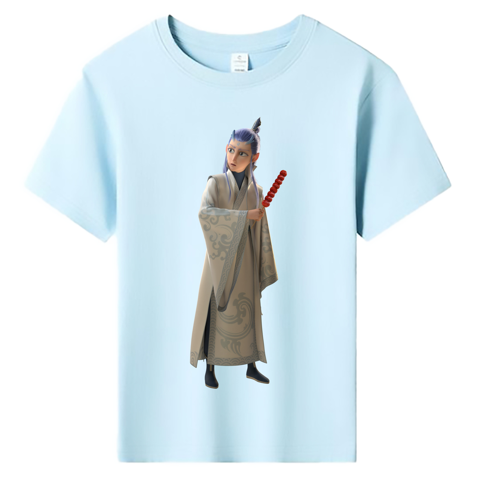 （画像用） Ne Zha 2 ナタ 魔童の大暴れ 綿100％キッズTシャツ（フロントプリント）